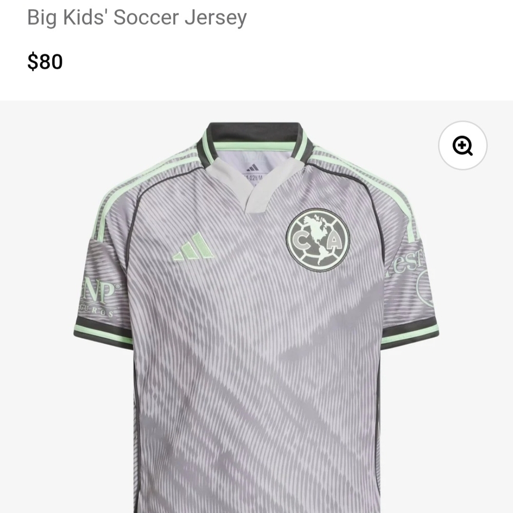 Adidas Kids' Gray and Green Soccer Jersey